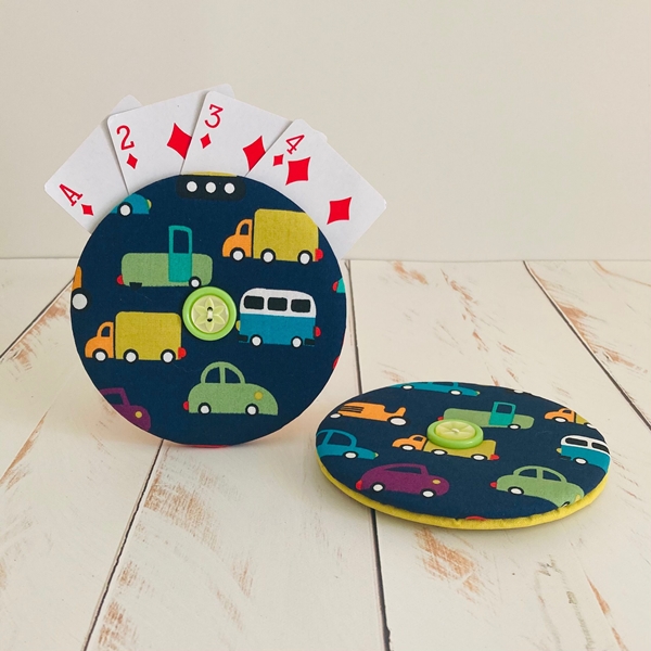 Fabric playing card holder, single holder