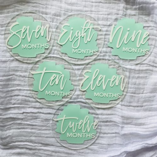 mint green baby milestone, toowoomba gift shop