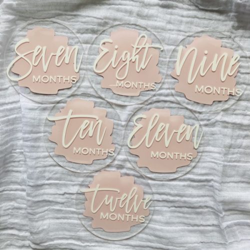 pink baby milestone, baby, toowoomba gift shop