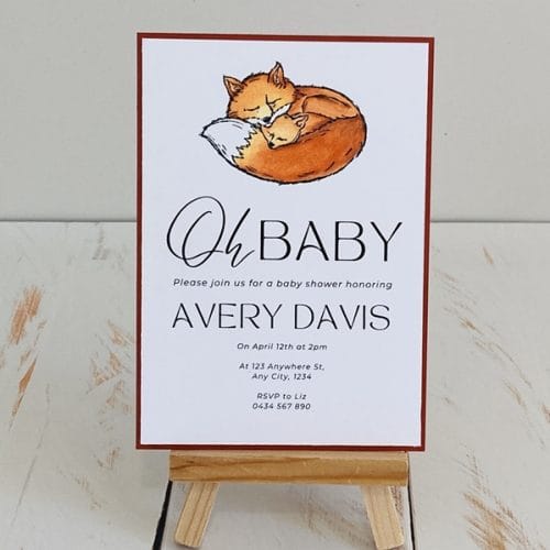 Avery fox, single full size invitation