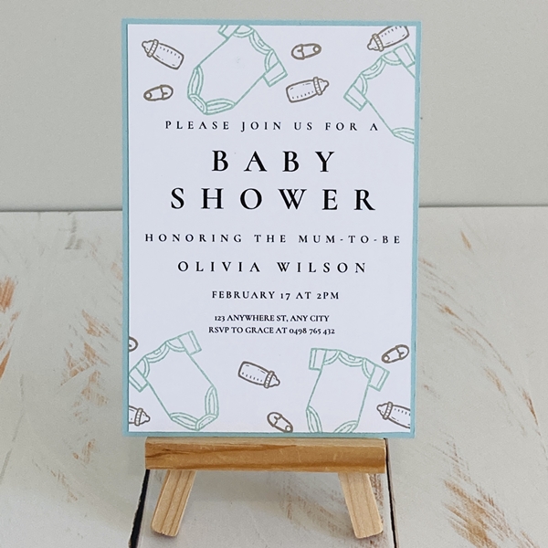 Olivia, single full size invitation