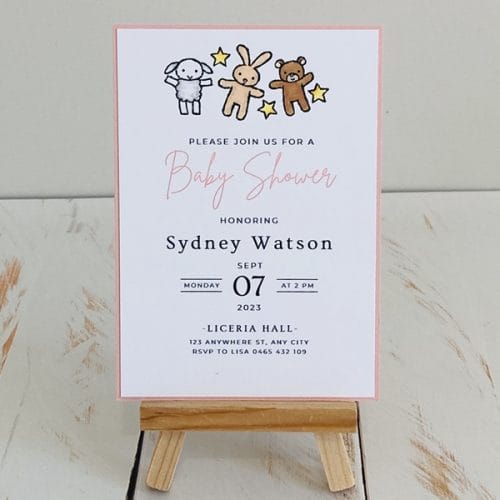 Sydney, single full size invitation