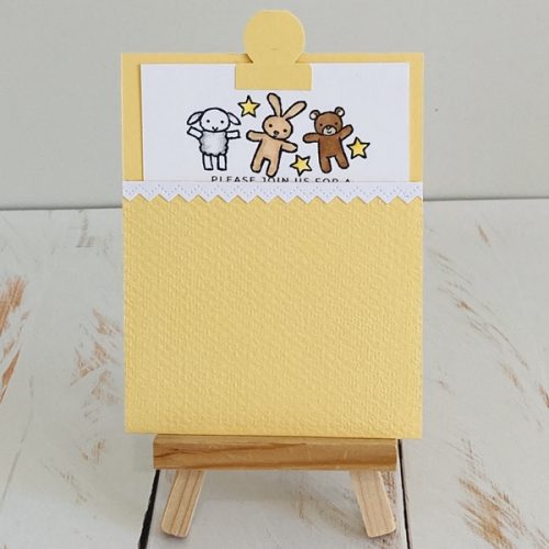 Sydney, single pocket size yellow invitation